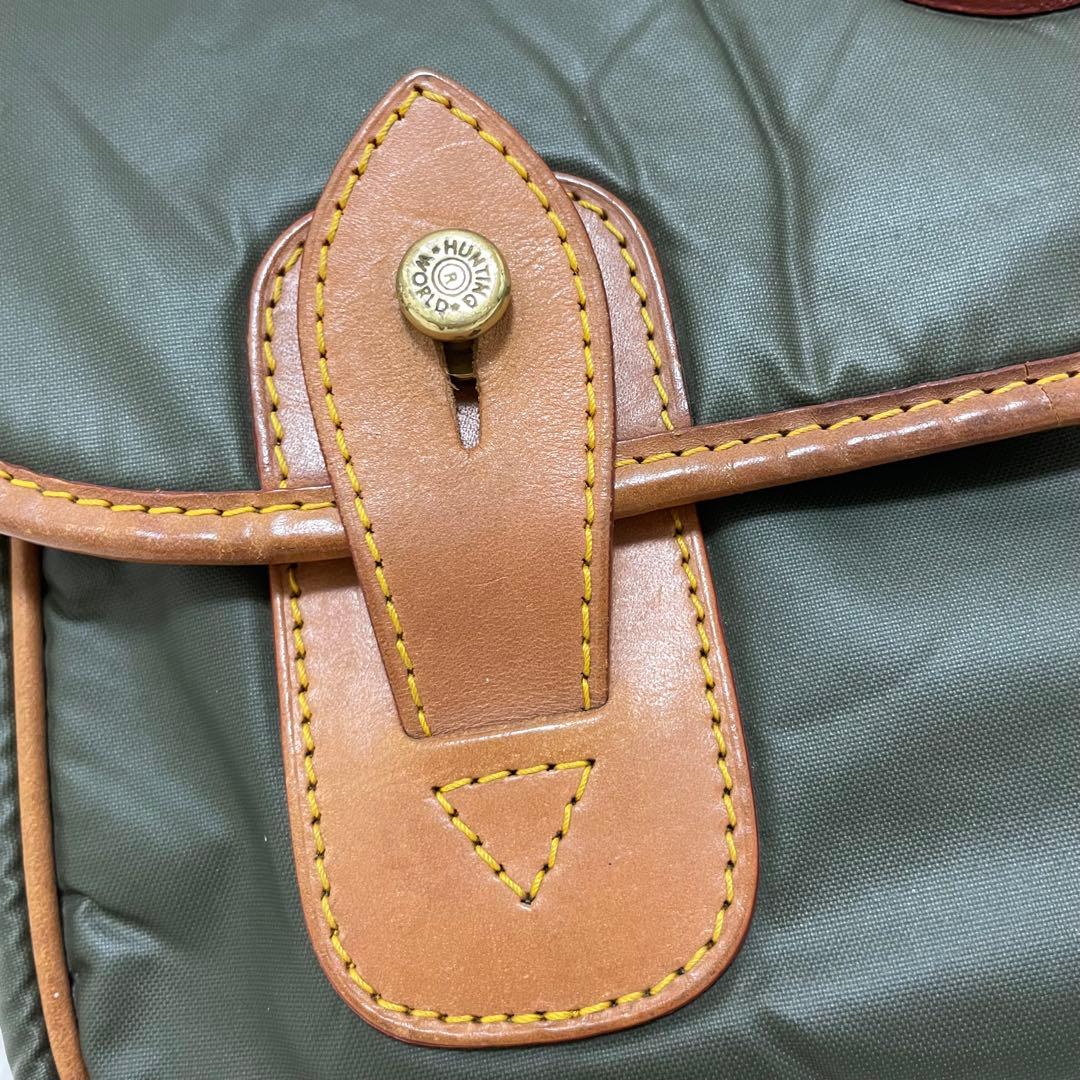 【希少】ハンティングワールド バチュークロス カーキ メッセンジャーバッグ