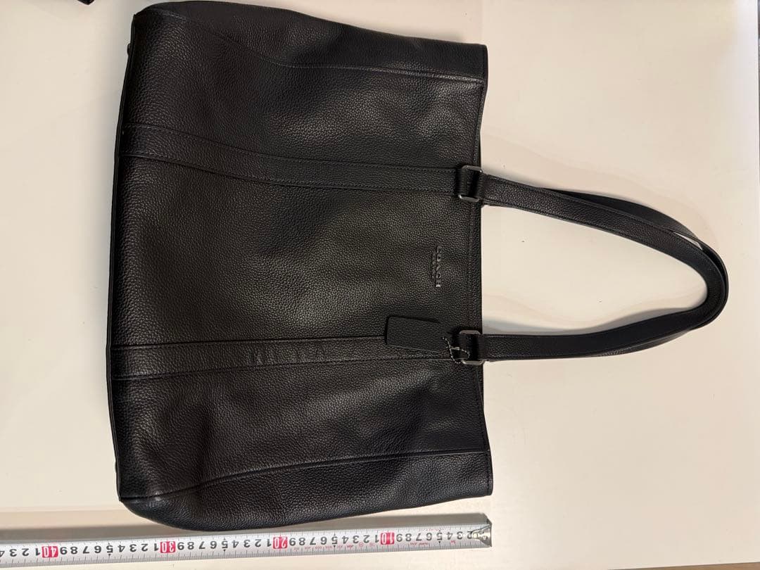 美品★ メンズ COACH レザー ダブル ハンドル トートバッグ ブラック