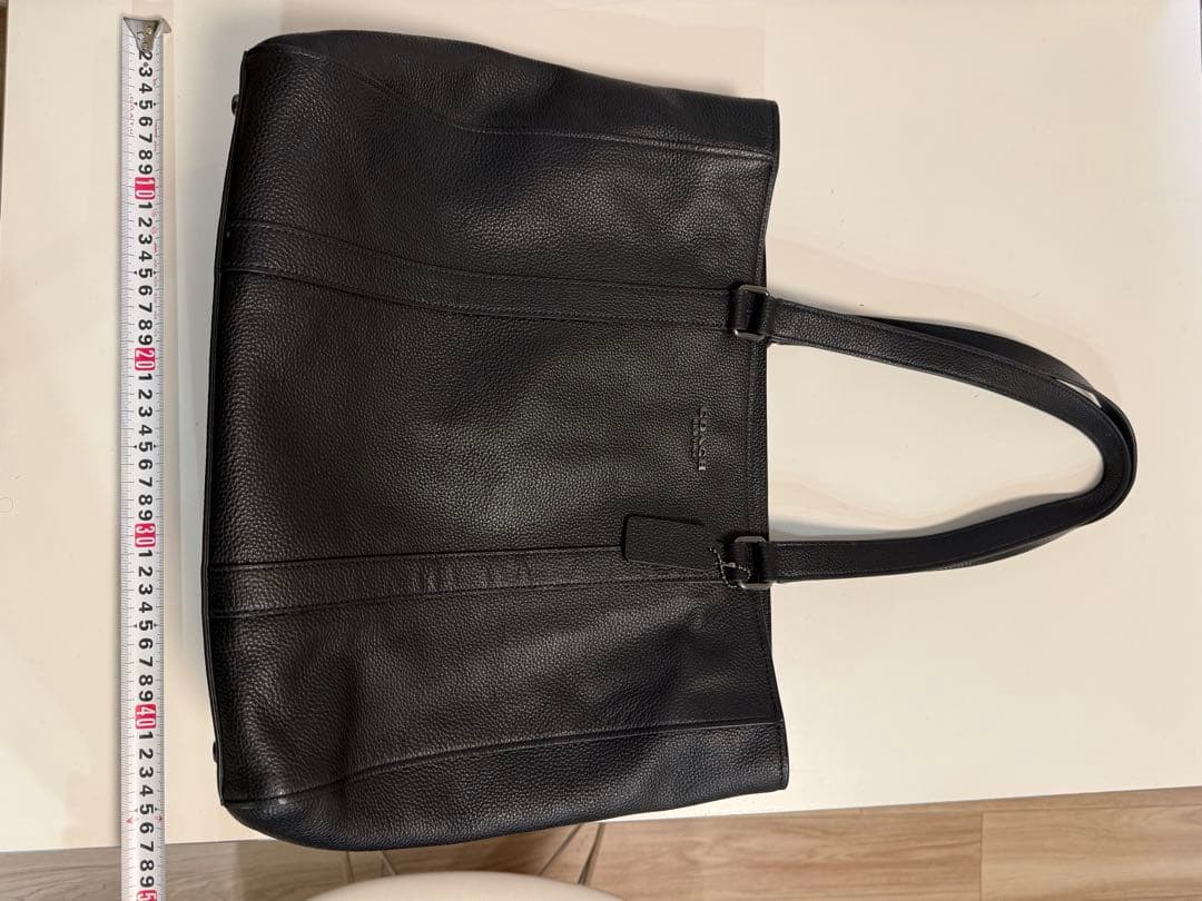美品★ メンズ COACH レザー ダブル ハンドル トートバッグ ブラック