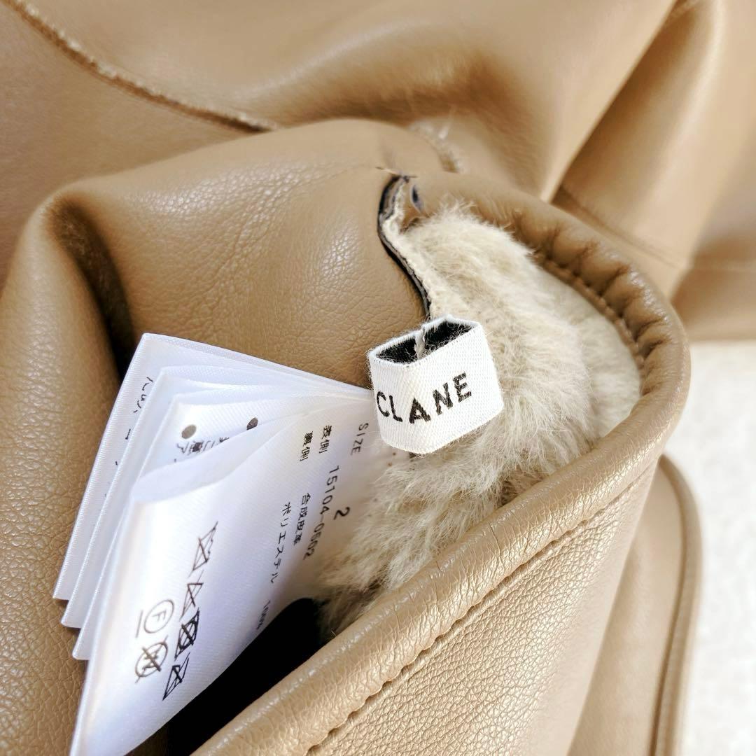 CLANE クラネ VEGAN LEATHER BOA SHORT JACKET