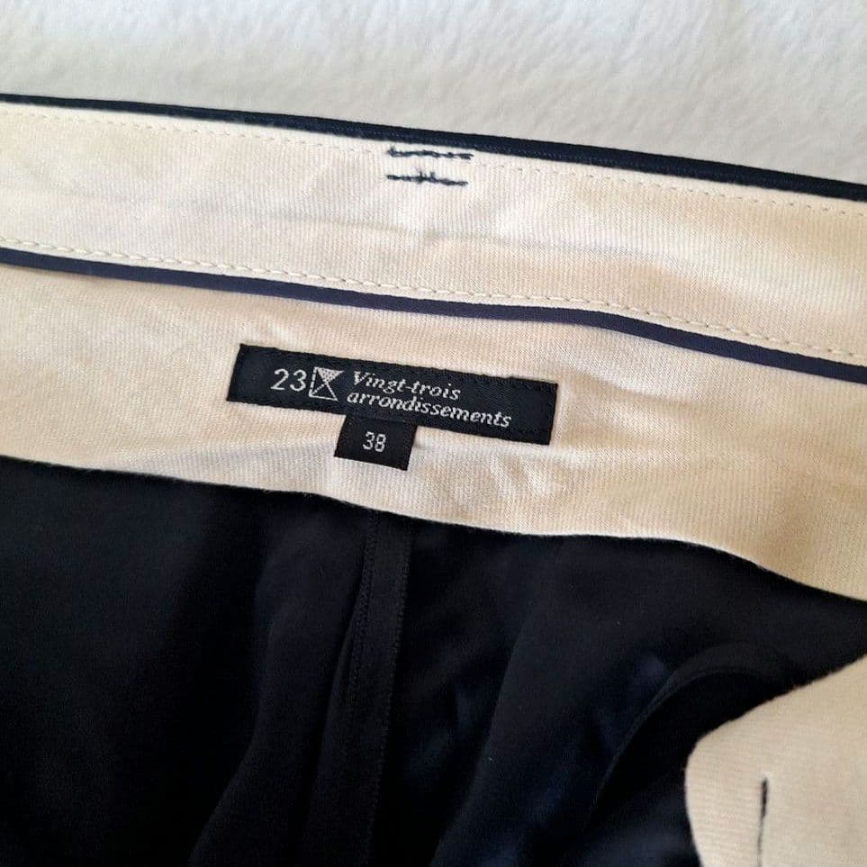 23区 ビジネス パンツスーツ ストライプ ネイビー 38 M セットアップ