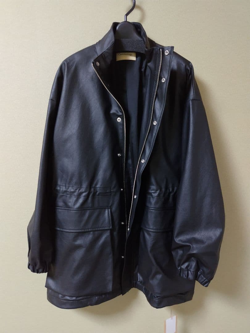 ☆ご予約品 カレンソロジー ヴィンテージフェイクレザーコート ブラック