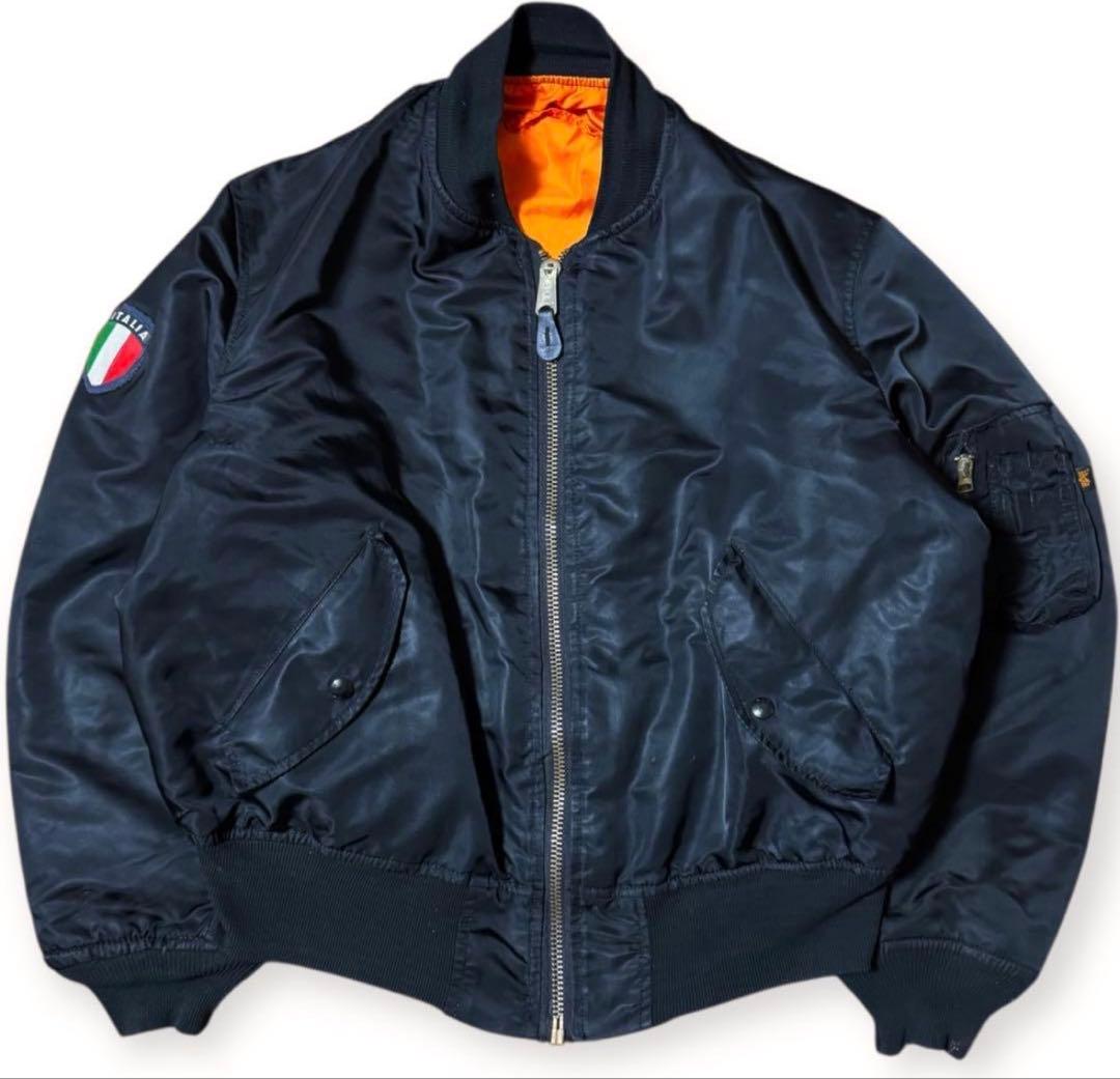 ALPHA 90s 黒タグ USA製 ビンテージ MA-1 ブラック y2k