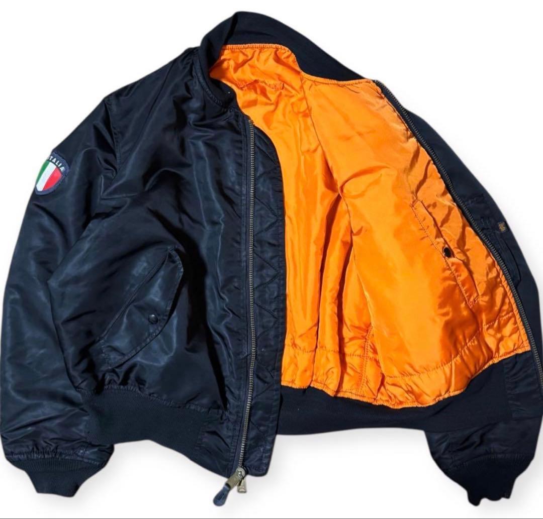 ALPHA 90s 黒タグ USA製 ビンテージ MA-1 ブラック y2k