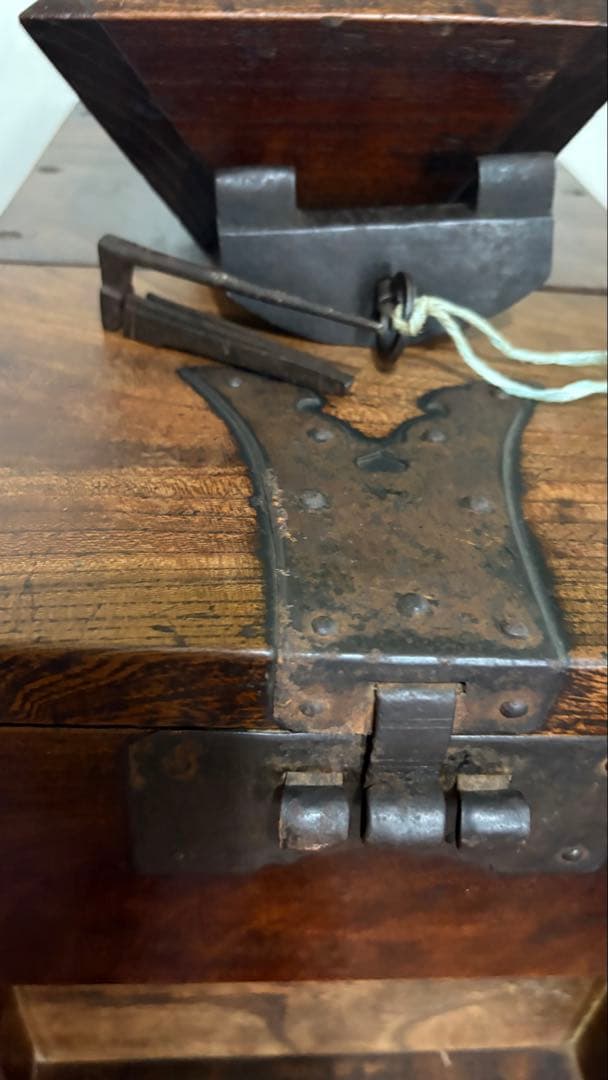 古民具　古道具　銭箱　金庫　帳場箪笥　 江戸時代後期　骨董品　錠前付ジャンク品