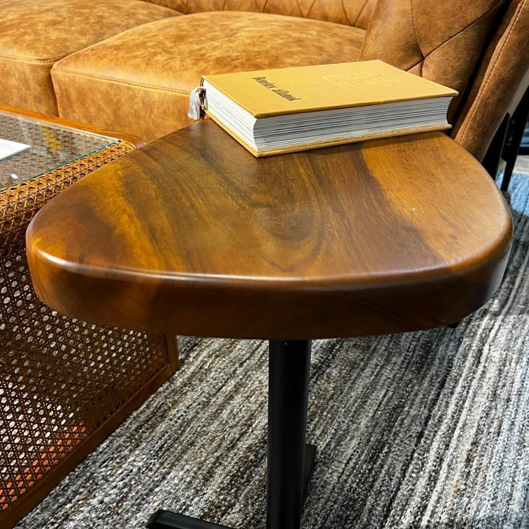 木製 サイドテーブル 三角形 角丸 高さ50cm ソファー JW-639 N02