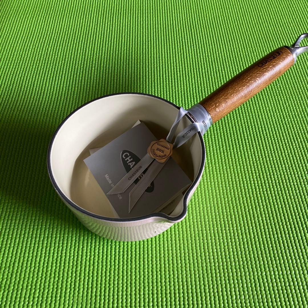 CHASSEUR ホーロー ミルクパン 小型 ピンク 14cm