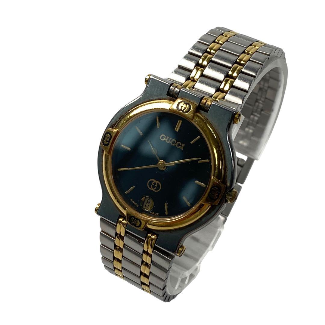 グッチ GUCCI 9000M SSクォーツ 黒文字盤