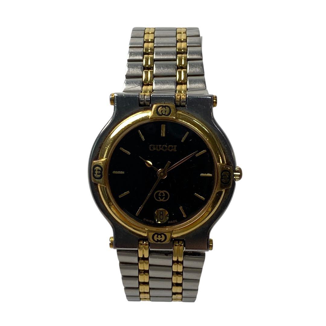 グッチ GUCCI 9000M SSクォーツ 黒文字盤