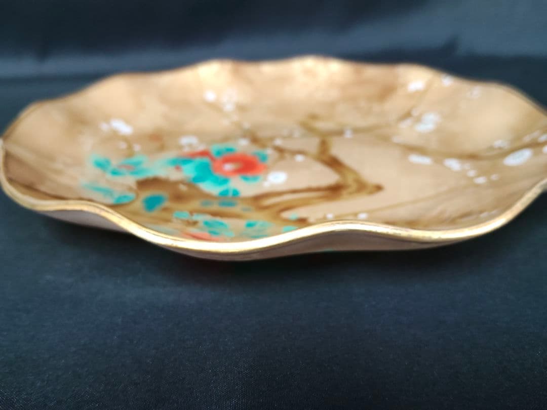 ​【未使用】京漆器 象彦 光琳 梅椿図 菓子鉢 飾り皿 共箱付き