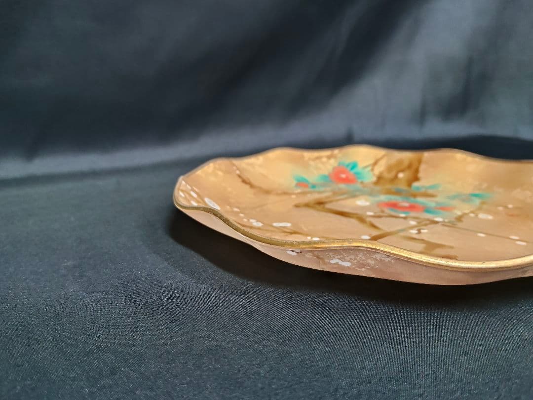 ​【未使用】京漆器 象彦 光琳 梅椿図 菓子鉢 飾り皿 共箱付き