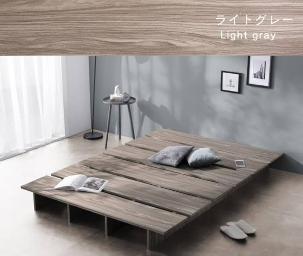 セミダブル ステージデザイン 天然木調ヘッドレス ライトグレー 5-22