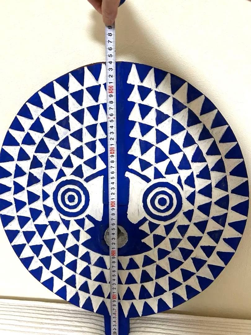 アフリカ 青い太陽　ブワ族 サンマスク（ブルキナファソ）木彫り 仮面 50㎝