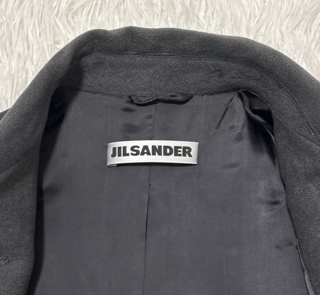 ジルサンダー ダブルブレスト ロングコート グレー　イタリヤ製 レディース 36