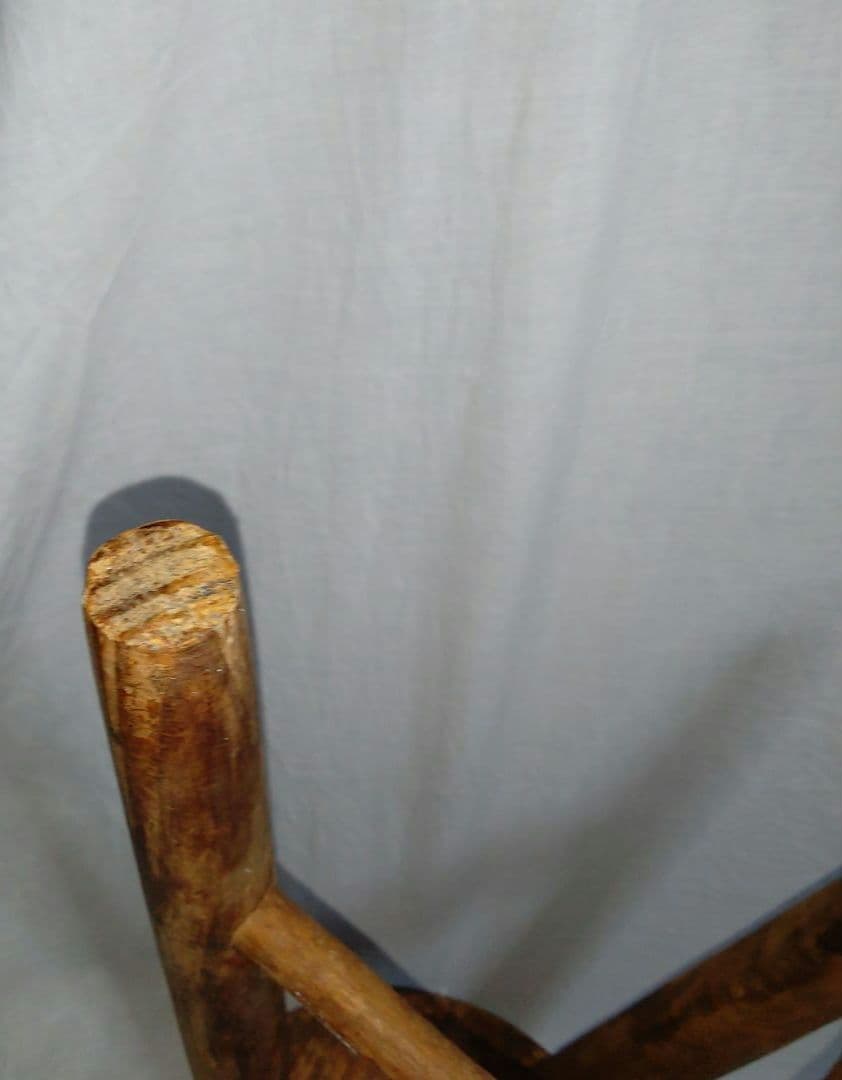 木製円形スツール　茶色　昭和レトロ　古家具