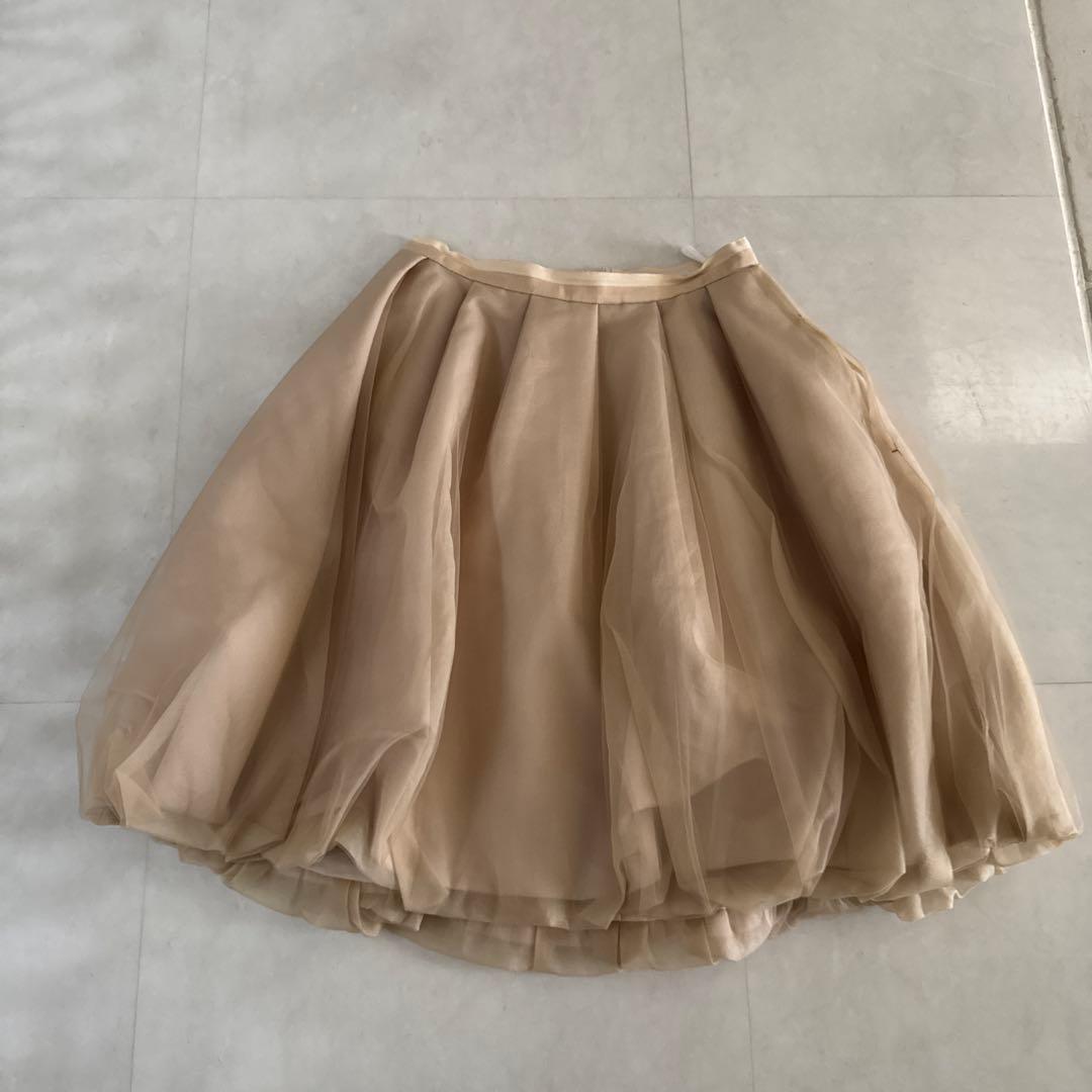 フォクシー♡ベージュ チュール バルーンスカート38
