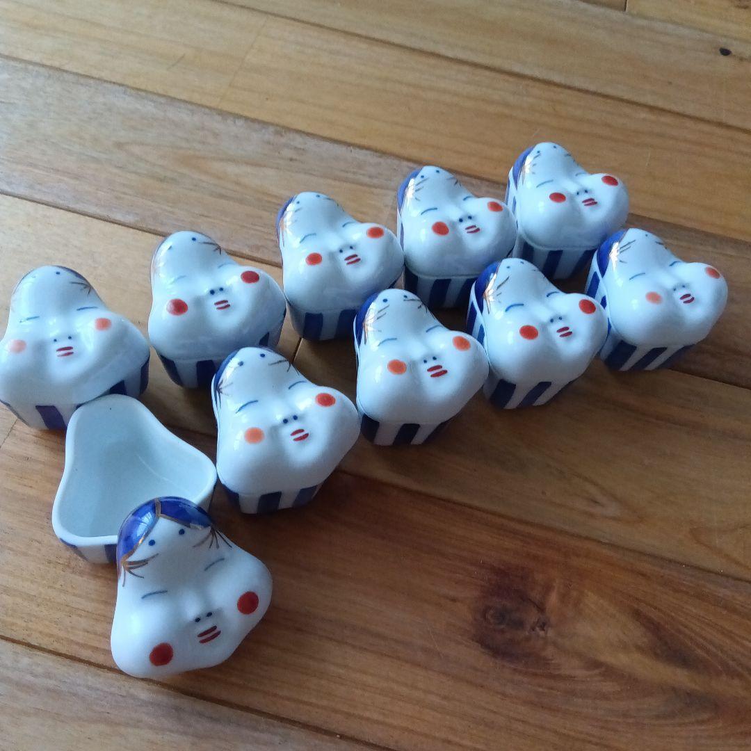 お多福香合珍味入れ 10個セット