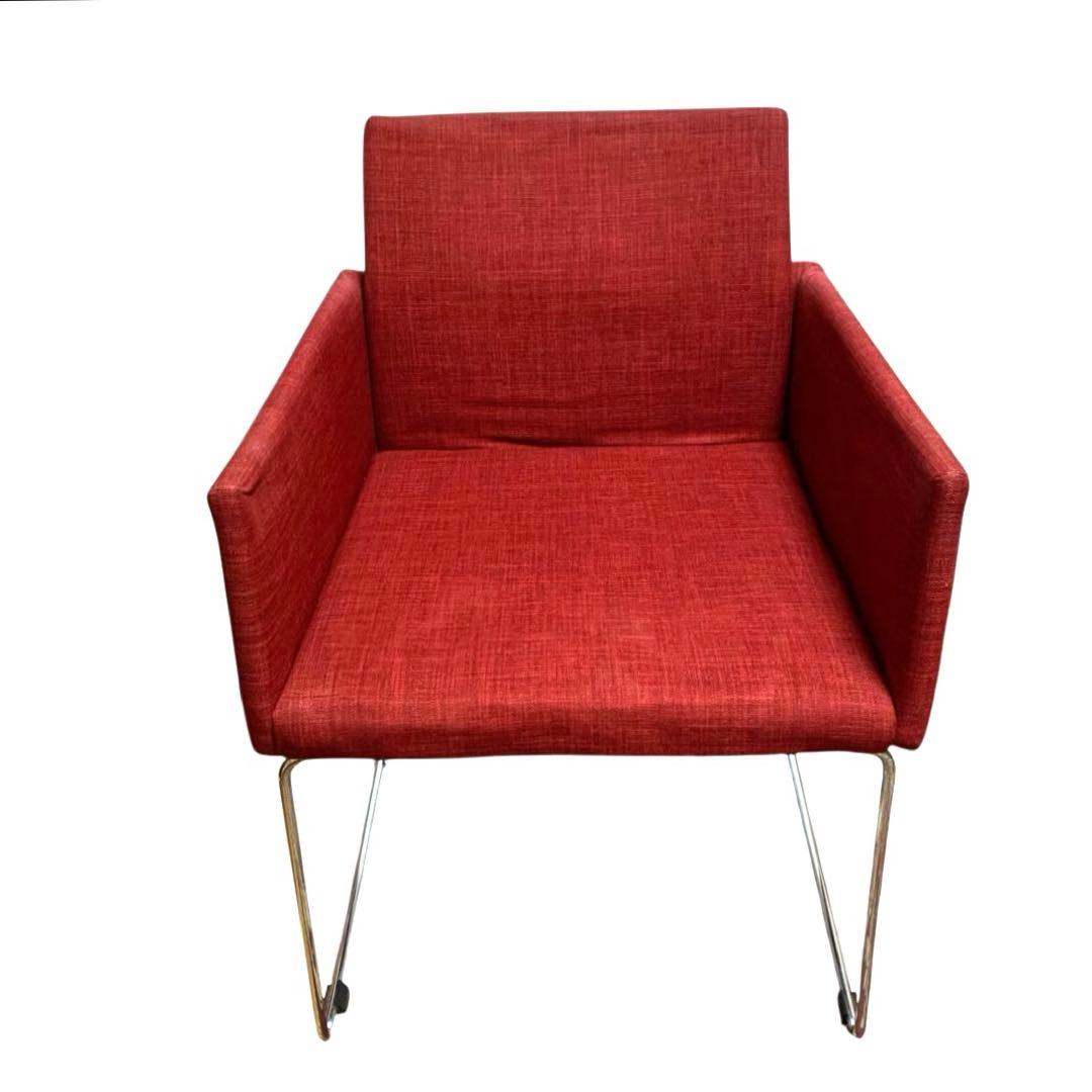 ダイニングチェア　アームチェア　椅子　赤　レッド