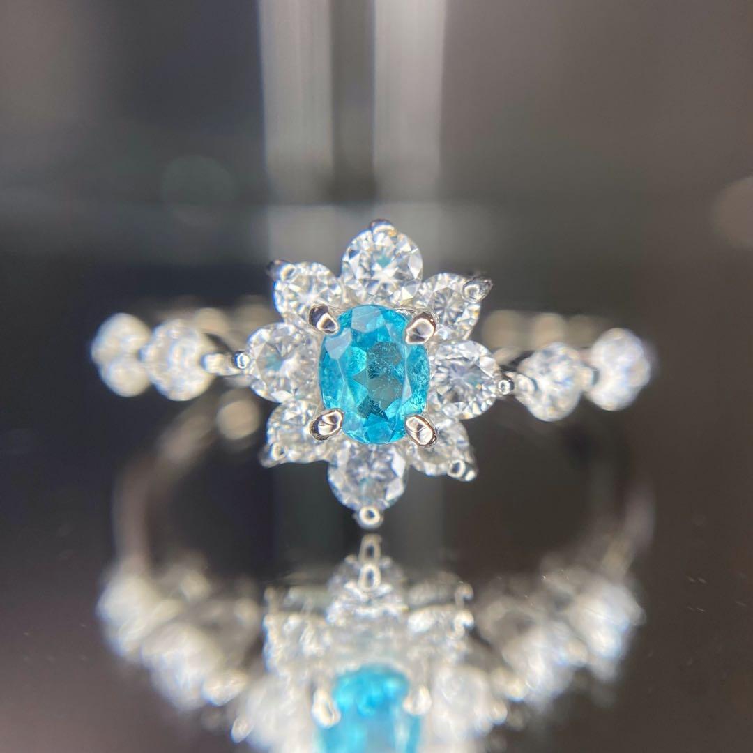 『専用です』天然パライバトルマリン ダイヤモンド 計0.631ct中宝研ブラジル