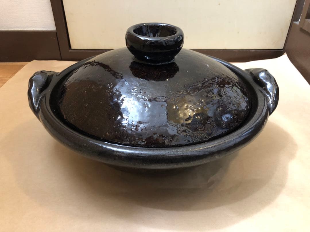 雲井窯　土鍋 鴨釉　尺　10号