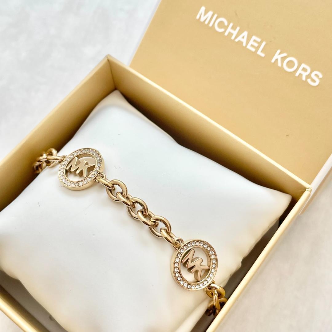 MICHAEL KORS ロゴ チャーム ブレスレット ゴールド 箱付き