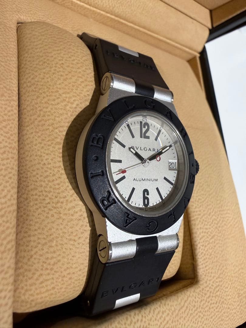 ブルガリ AL32TA アルミニウム デイト クォーツ