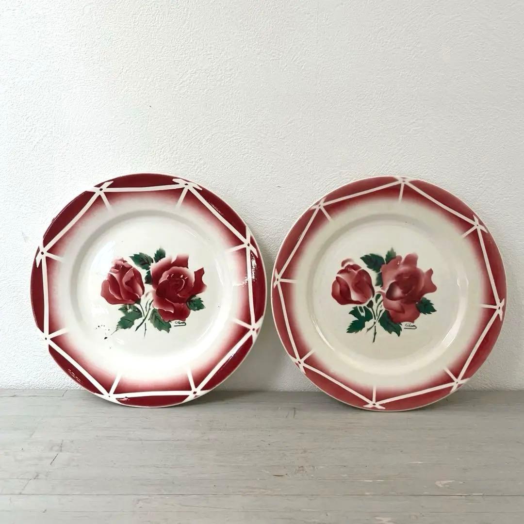 再値下げ❗️フランスアンティークディゴワンサルグミンヌ 平皿 2枚set