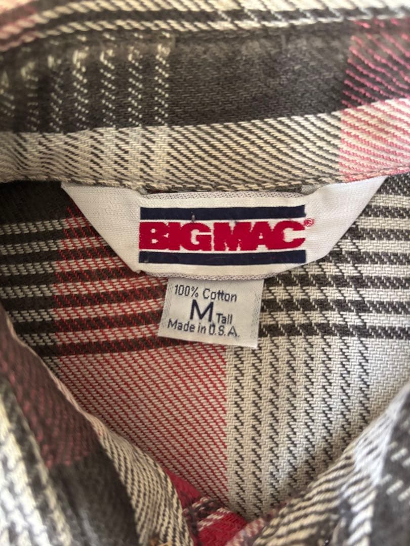 好配色 80s BIGMACビンテージ ネルシャツ オンブレ チェック USA製