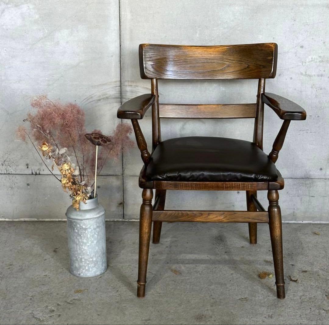 ✦昭和レトロ✦KASHIW 柏木工 アームチェア ウィンザーチェア 座面張替加工