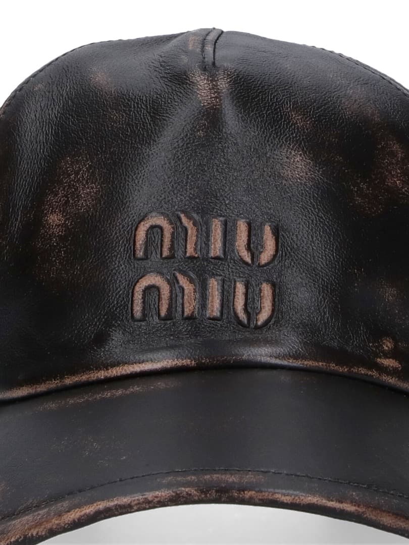 MIU MIU ミュウミュウ ロゴ レザー キャップ 帽子 新品未使用正規品