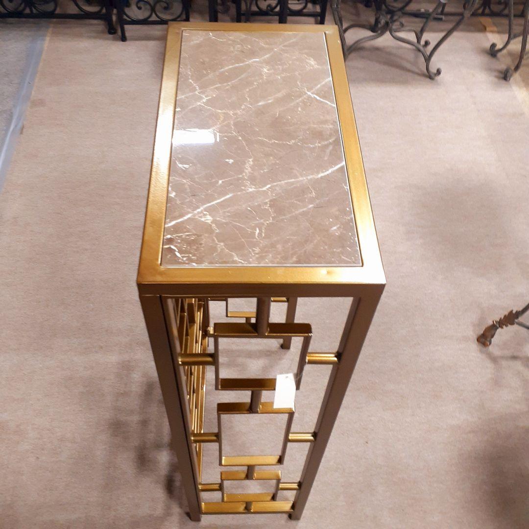 輸入家具　天然大理石使用　『アイアン・コンソールテーブル』　モダンスタイル