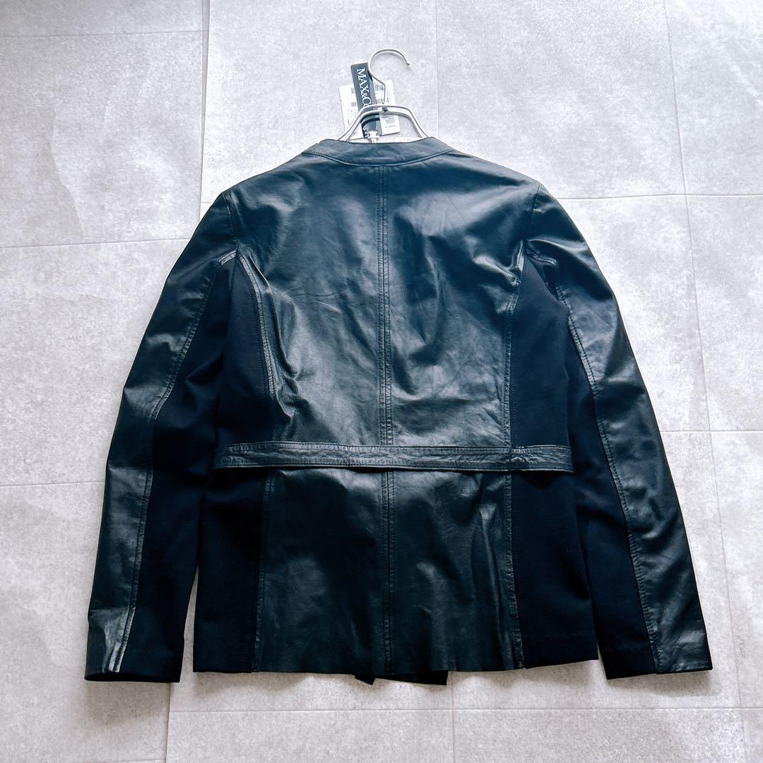 タグ付き✨MAX&Co. ラムレザー ジャケット コート ベルト ドッキング 黒