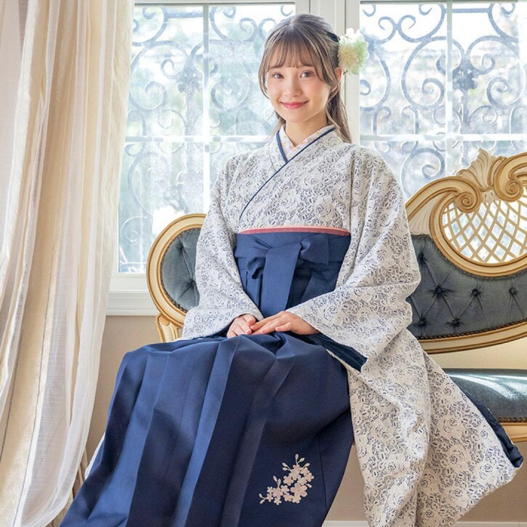 キャサリンコテージ 洗える 着付け簡単レース着物と袴セット 卒業式 150cm