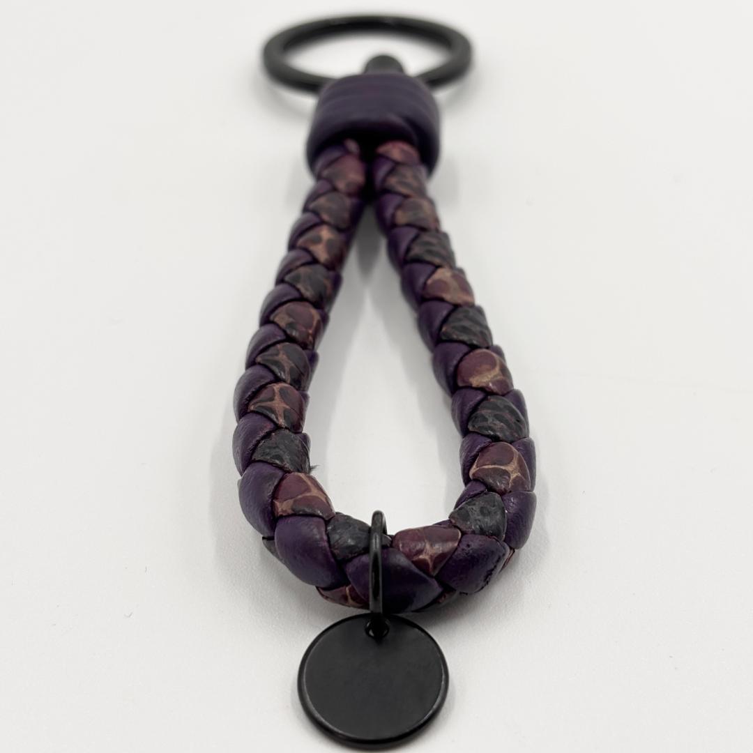 付属品完備✨️希少色 ボッテガヴェネタ イントレチャート キーリング パープル