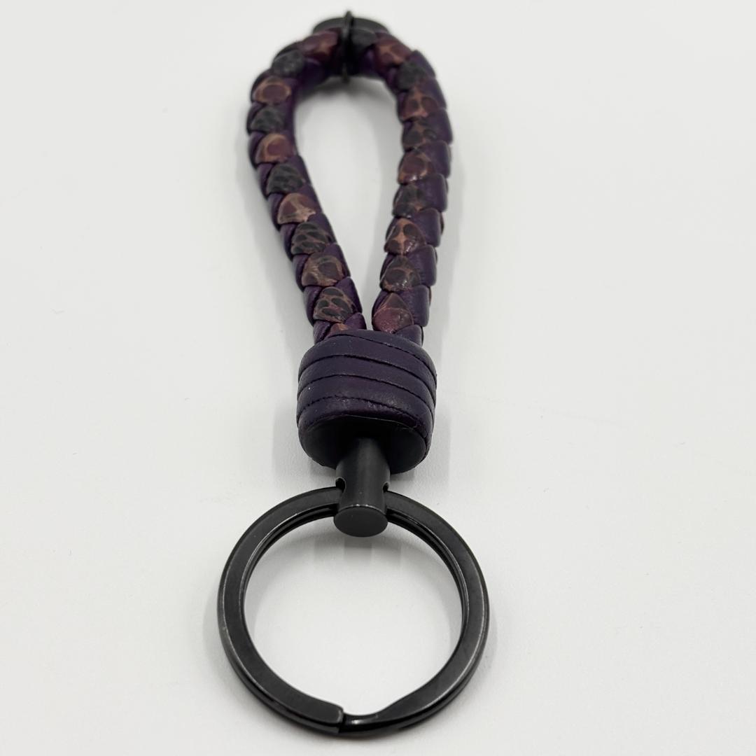 付属品完備✨️希少色 ボッテガヴェネタ イントレチャート キーリング パープル