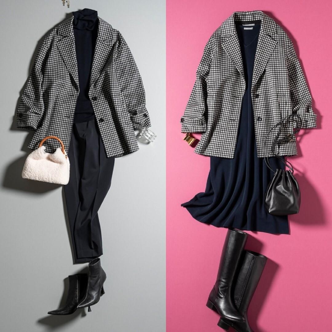 美品 theory luxe チェック柄 チェスターコート 38