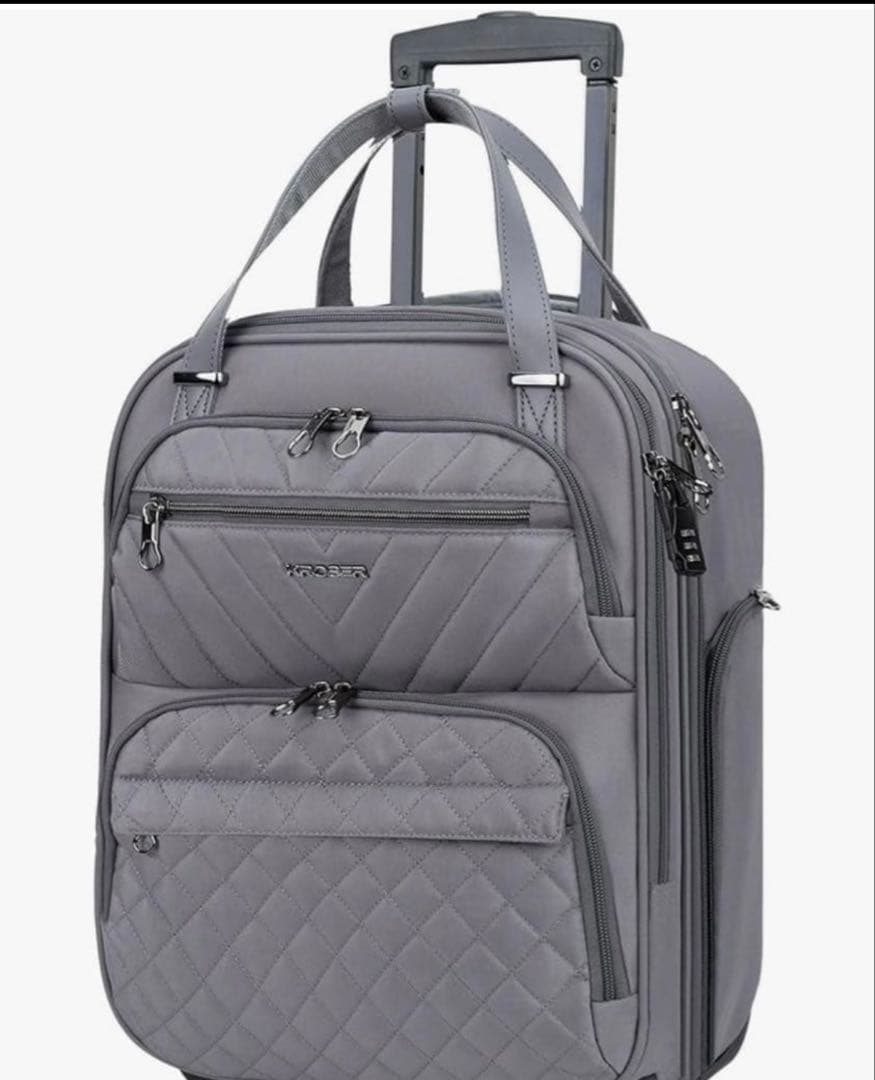 [KROSER] 15インチ 機内持ち込み荷物 USB充電ポート付き