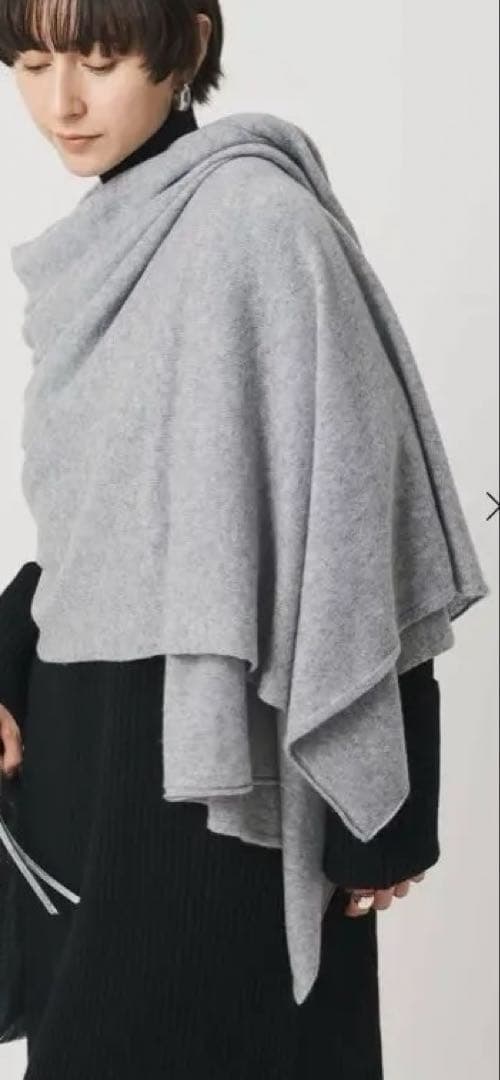 大判ストール（未使用）カシミア100% グレー