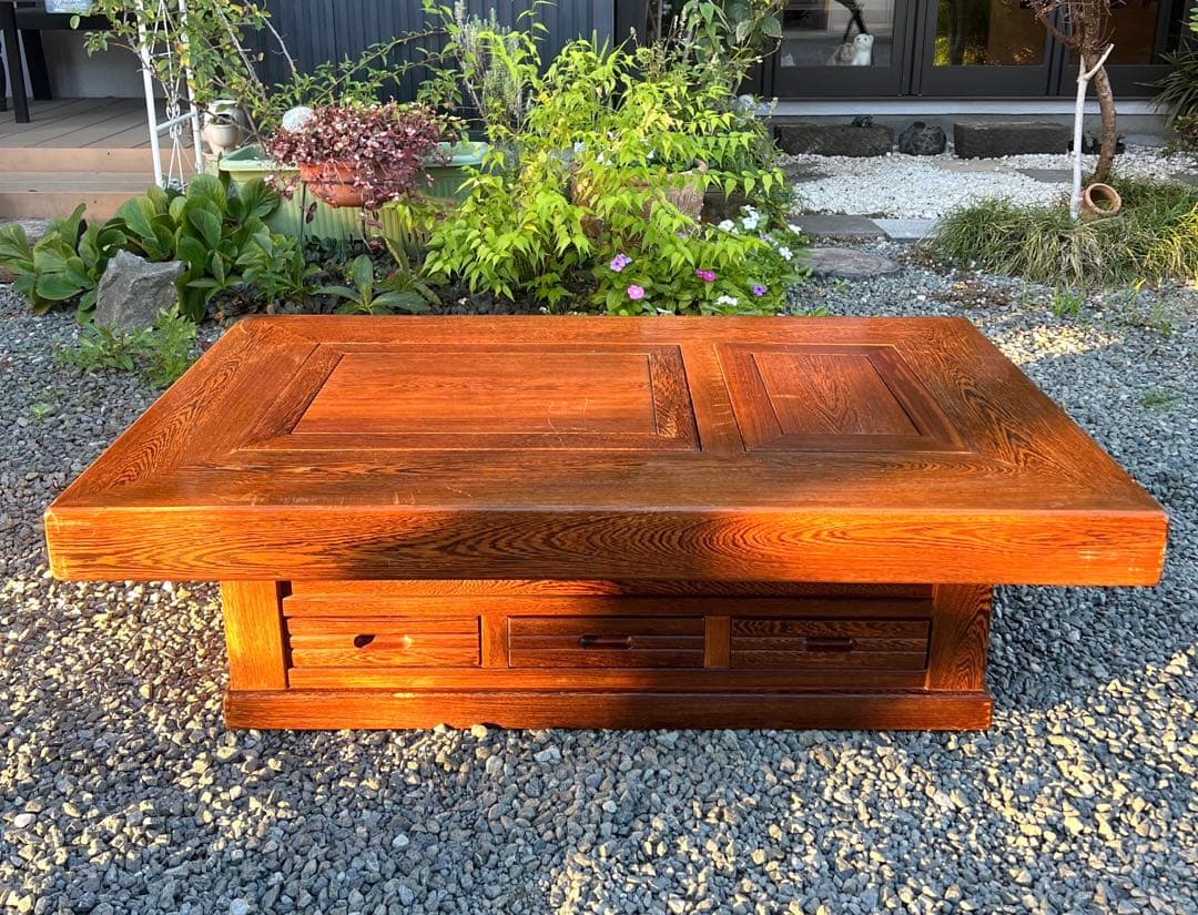 アイキーです。囲炉裏テーブル　昭和レトロ　火鉢　古民家家具　希少