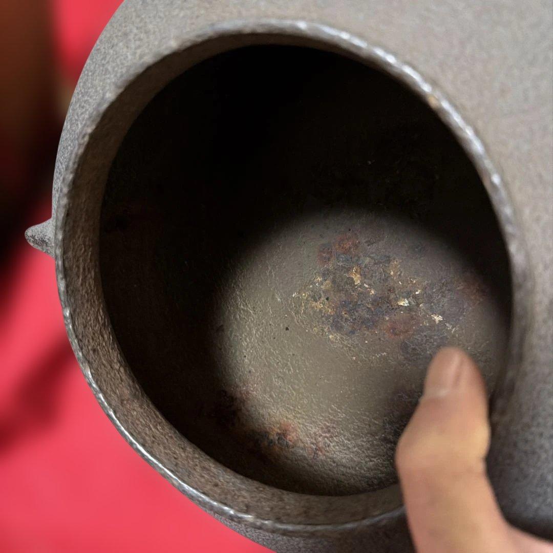 江戸中期　擂座釜　七代大西浄玄作　庄兵衞　鑑定箱書　共箱