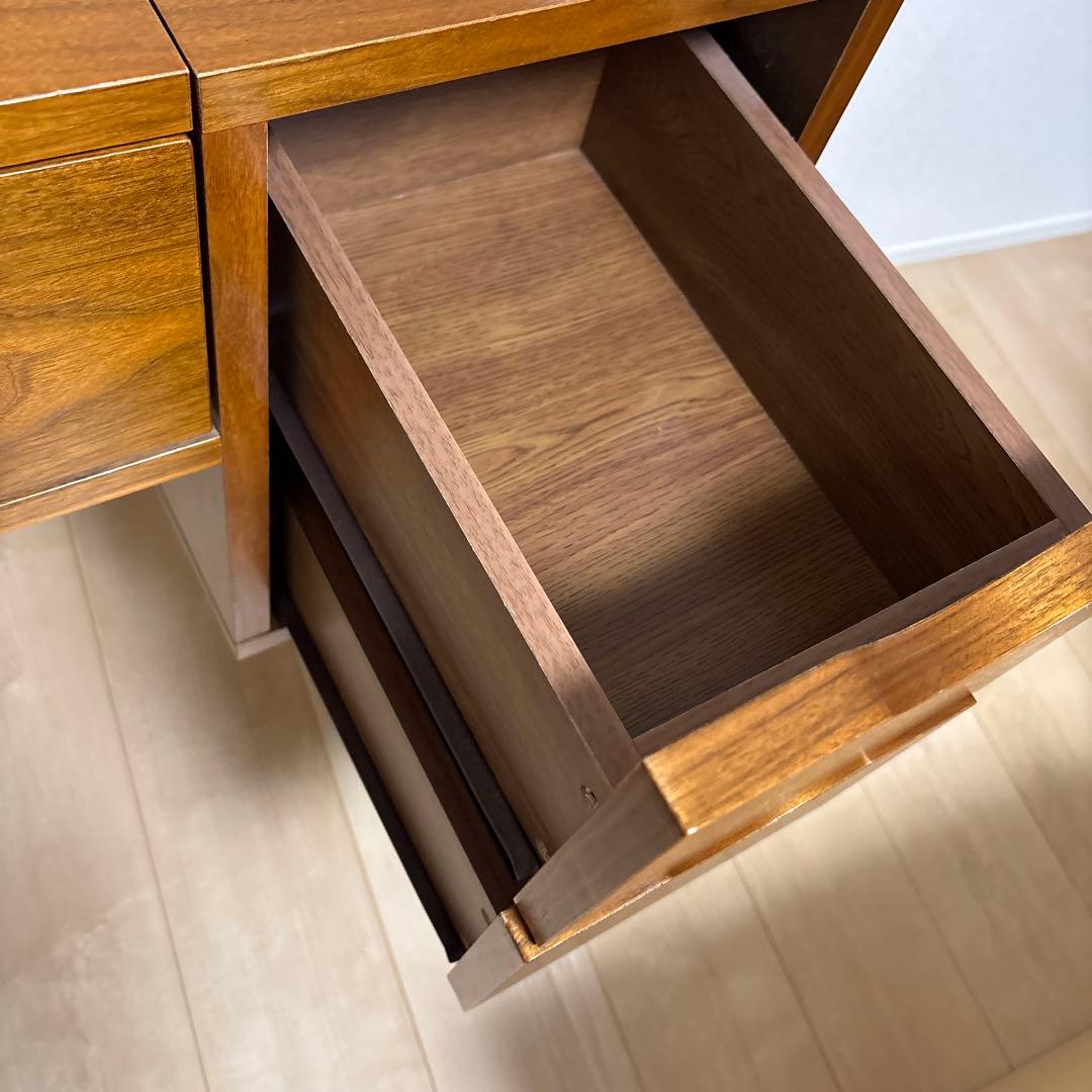 ノーチェ　NOCE ブラウン木製ドレッサー 引き出し2つ