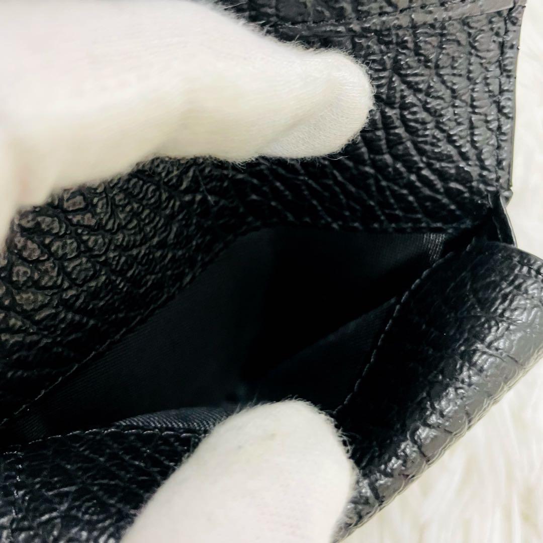 極美✨マルジェラ 二つ折り 財布 レザー 4ステッチ ブラック