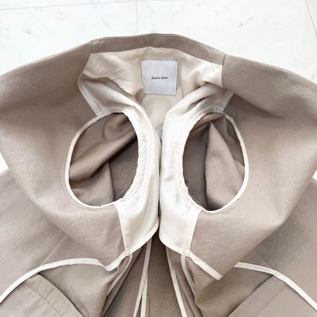 【美品】Spick&Span スピックアンドスパン パンツスーツ ノーカラー
