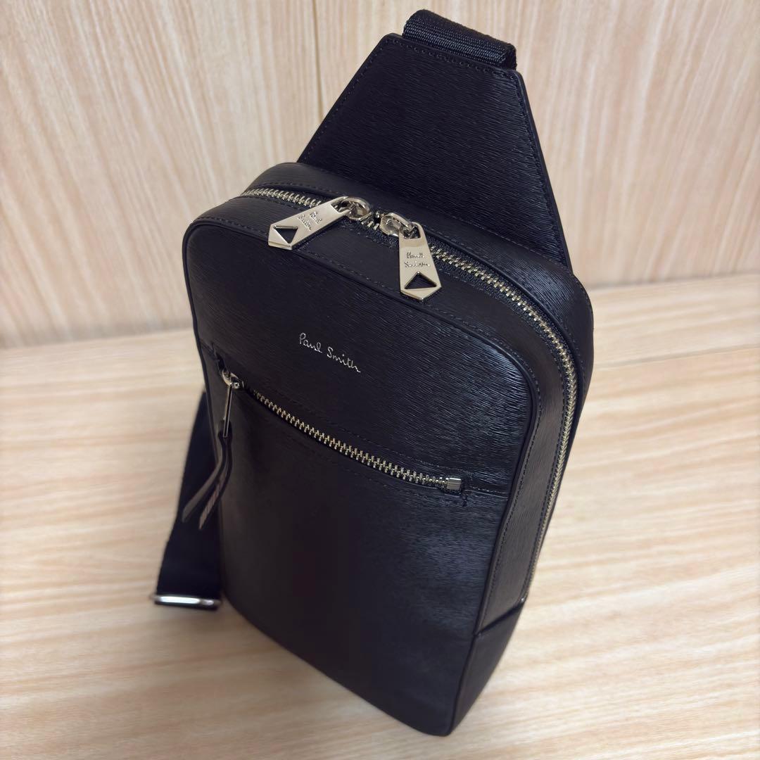 【美品】ポールスミス オールレザー ボディバッグ ワンショルダー APS544