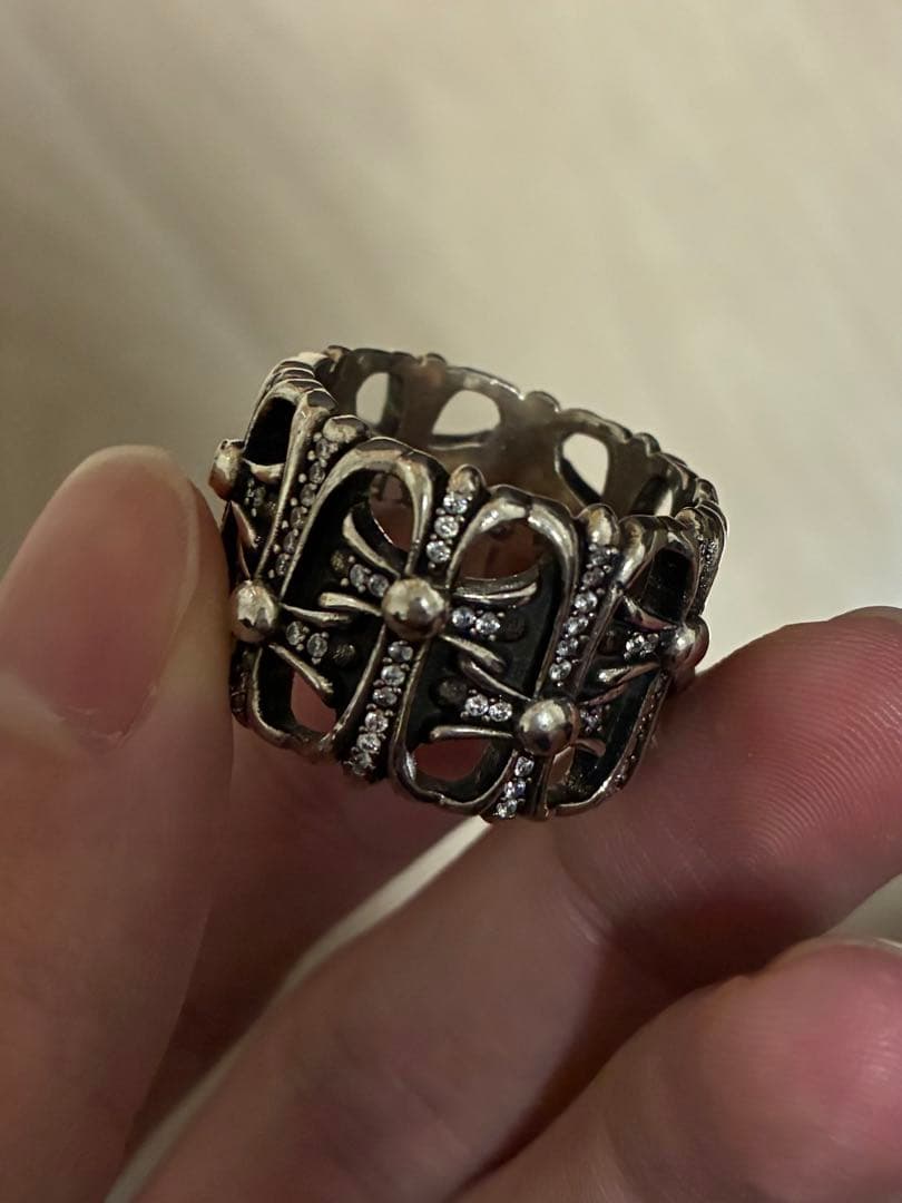 クロムハーツ　セメタリーリング　アフターダイヤ　US11号