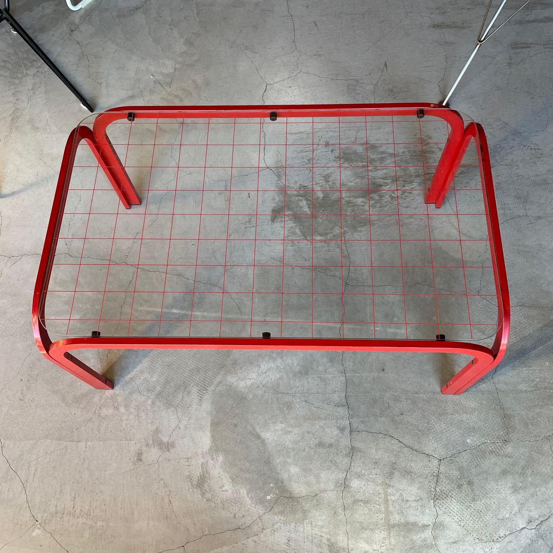 ガラステーブル　ミッドセンチュリー　80's 昭和レトロ