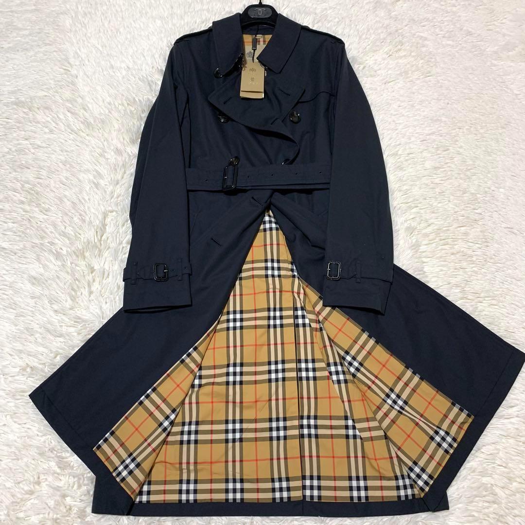 タグ付き　未使用品　バーバリー　ケンジントン　トレンチコート　ロング丈　ネイビー