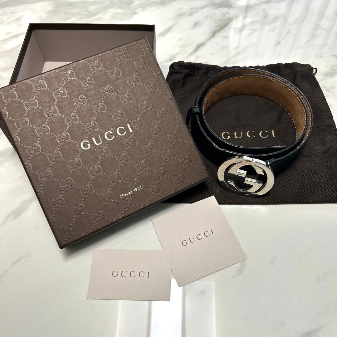 GUCCI ブラック　ベルト　85-34