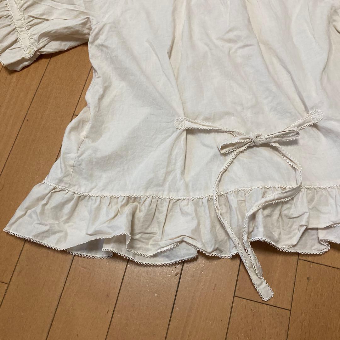 訳あり　ピンクハウス　フード　ピンタック　ピコフリル　ブラウス　半袖