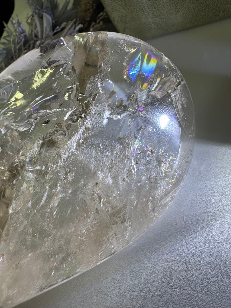 スタンド付き　ピンクアゼツライト(流通名) ピンククリアクォーツ　ファイヤー